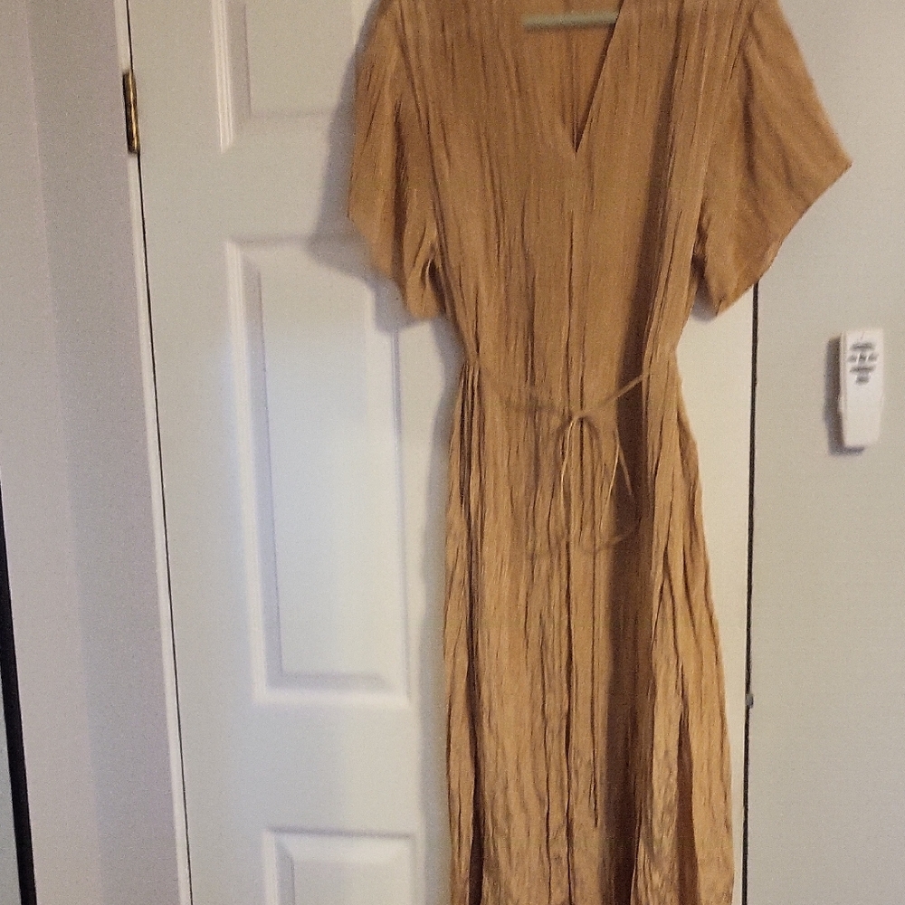 Vince Tan Wrap-Style Maxi Dress